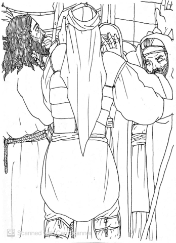 Jesus Is Brought Before The Jewish Council Coloring Page